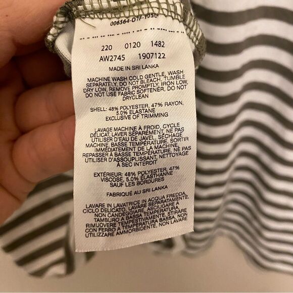 Columbia woman’s essential plus size basic tee crew neck gray green stripe -3X - Picture 8 of 9